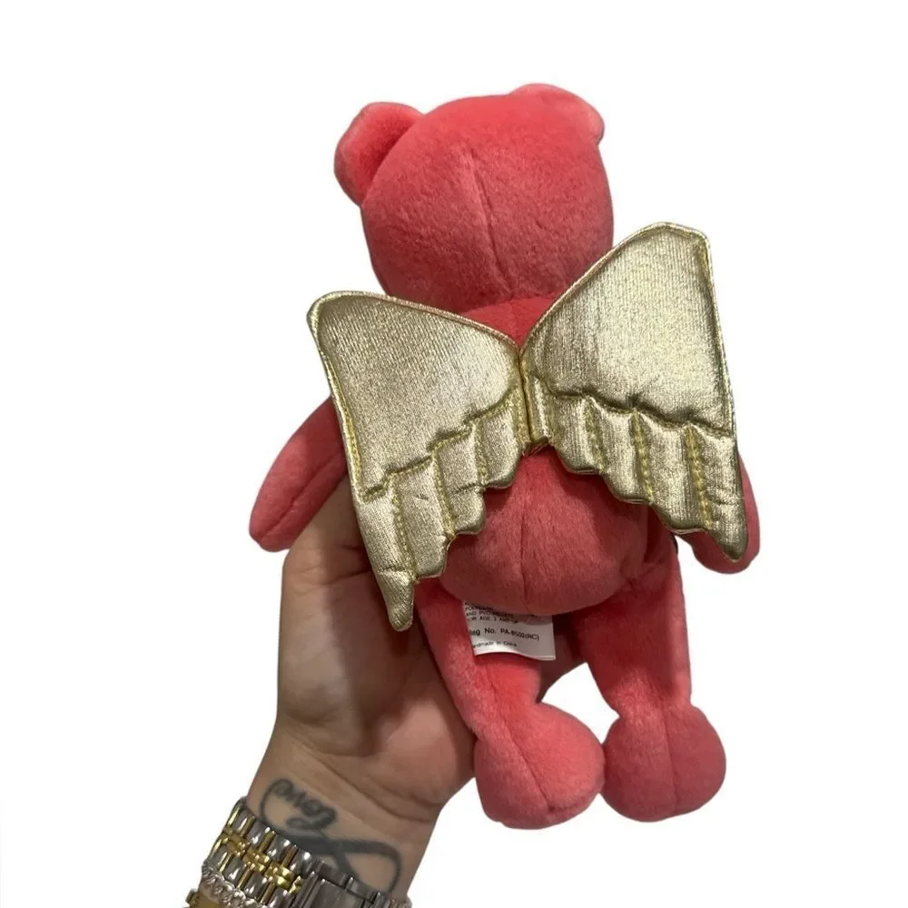 Angel Red Plush Bear with Gold Wings NWT